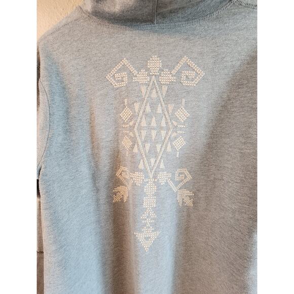 Willow & Clay Women's SZ Large Gray Hoodie Embroidery Longline - Picture 2 of 16